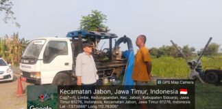 Mengatasi Kekeringan , dan Acaman Gagal panen, Jabon Sidoarjo, Bbwsbrantas kirim Mobile pompa.